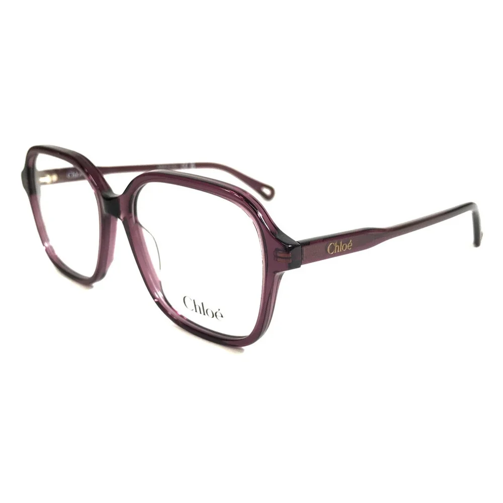 Chloe Eyeglasses Frames CH0313O 004 Shiny Purple Square Full Rim 54-16-140